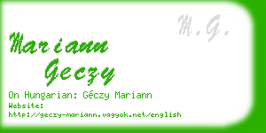 mariann geczy business card